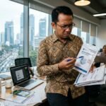 Pengusaha sedang mengecek kualitas hasil produksi wadah pelindung produk yang cacat akibat kesalahan spesifikasi desain